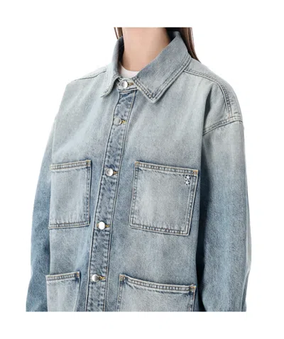 Icon Denim Denim Blue Nika Dropped-shoulder Cotton Denim Jacket In Brown