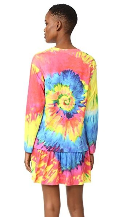 Shop Moschino Printed Long Sleeve Dress In Multi