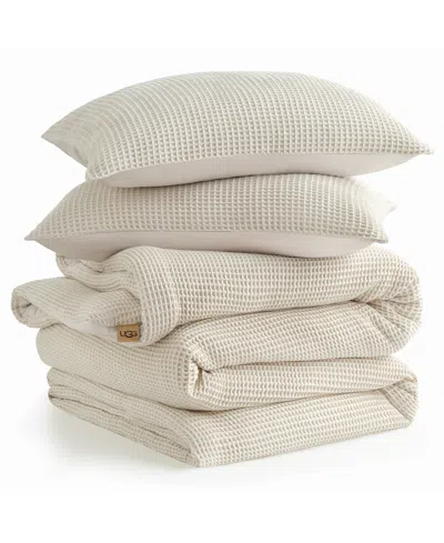 Ugg Kyla Waffle 3-pc. Comforter Set, Full/queen In Neutral