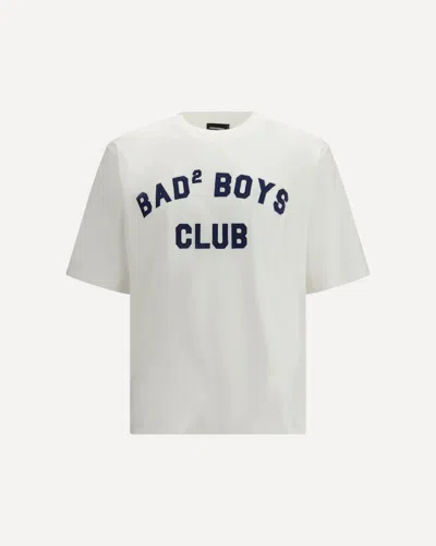 Dsquared2 Men White T-shirt With Logo Print On The Front In Cotton Man In White