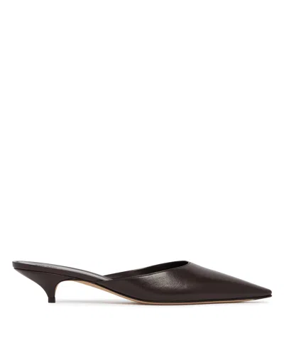 The Row Liisa Leather Kitten Heel Pointed Toe Mules In Multi
