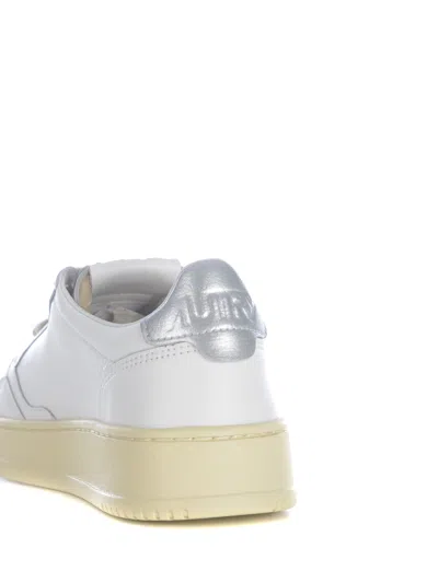 Autry Low-top Sneakers With Perforated Detailing And Metallic Accents In White