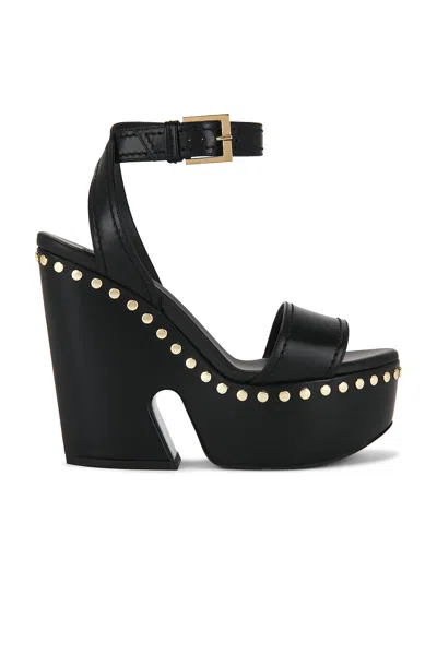 Givenchy Clog Platform Sandals In Leather With Studs Detail In Black