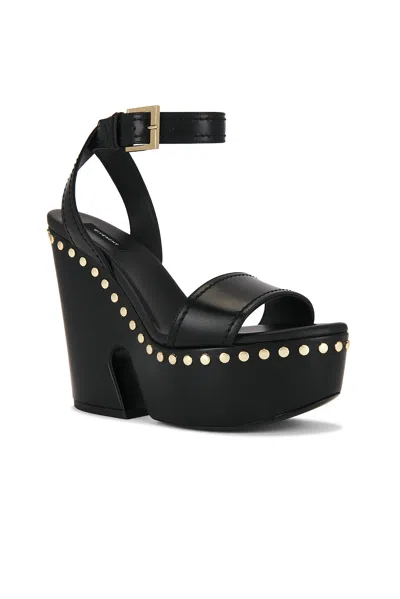 Givenchy Clog Platform Sandals In Leather With Studs Detail In Black