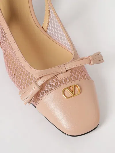 Valentino Garavani Valet Du Roi Slingback Pump In Mesh And Kidskin 60mm Woman Pink 42 In Multi