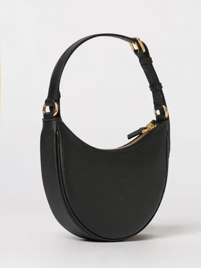 Valentino Half-moon Leather Shoulder Bag With Chain Strap In Black