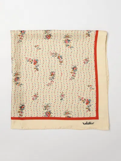 Valentino Garavani Papier Floreal Silk Scarf Woman Butter Uni In Gray