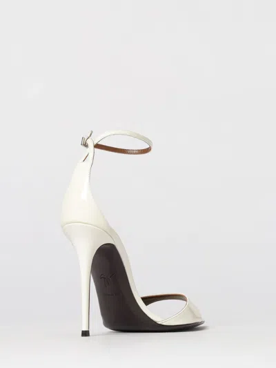 Giuseppe Zanotti Intriigo Leather Heel Sandals In White