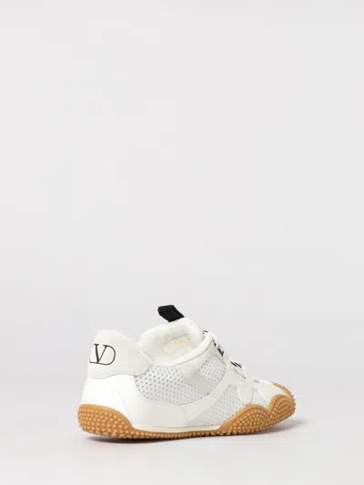 Valentino Garavani Amphibia Sneaker In Rubberised Calfskin And Split Leather Woman White 41