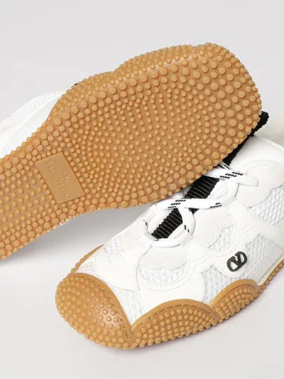 Valentino Garavani Amphibia Sneaker In Rubberised Calfskin And Split Leather Woman White 41