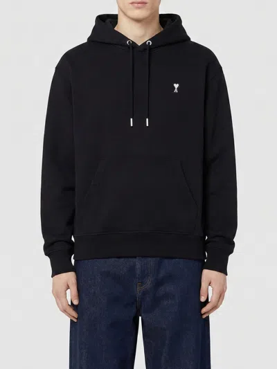 Ami Alexandre Mattiussi Ami Paris Heartfelt Pullover Hoodie For Men In Black
