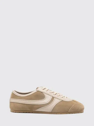Dries Van Noten Women Beige Low-top Sneakers With Two-tone Lace-up In Suede Woman In White
