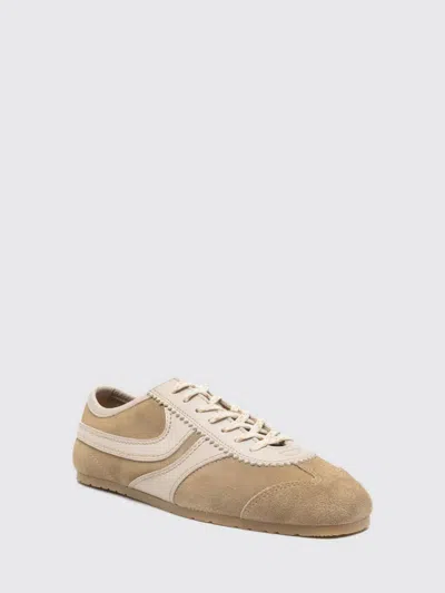 Dries Van Noten Women Beige Low-top Sneakers With Two-tone Lace-up In Suede Woman In White