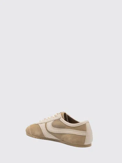 Dries Van Noten Women Beige Low-top Sneakers With Two-tone Lace-up In Suede Woman In White