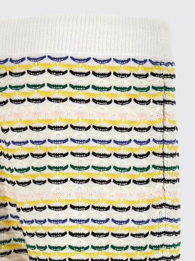 Casablanca Men White Crochet Cotton Tuck Stitch Shorts In Multi