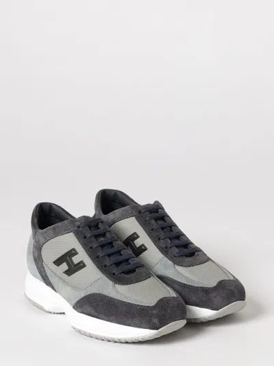 Hogan Interactive Sneakers In Suede And Smooth Leather With Technical Fabric Inserts In Black