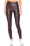 Spanx High-rise Faux-leather Leggings In Bordeaux