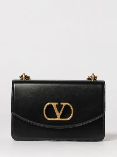 Valentino Garavani Garavani Vain Small Shoulder Bag In Shiny Calfskin Woman Black Uni