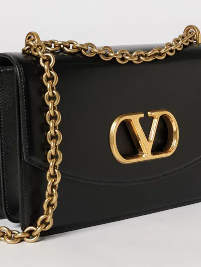 Valentino Garavani Garavani Vain Small Shoulder Bag In Shiny Calfskin Woman Black Uni