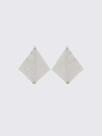 Rabanne Pixel Chainmail Earrings In Silver