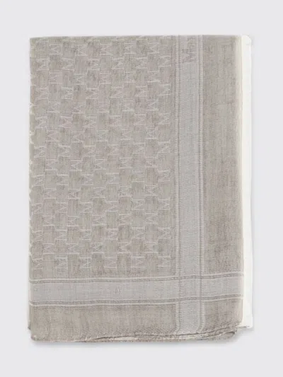 Max Mara Logo Pattern Scarf In Gray