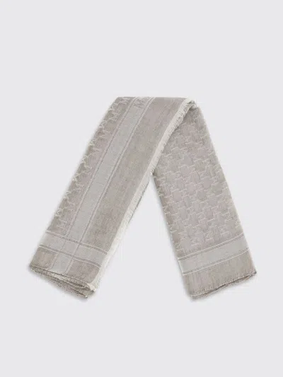 Max Mara Logo Pattern Scarf In Gray
