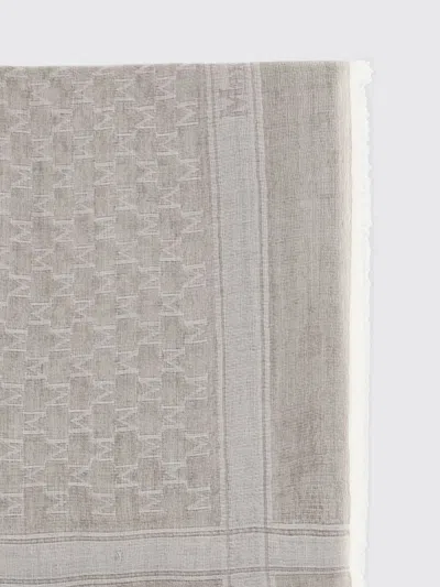 Max Mara Logo Pattern Scarf In Gray