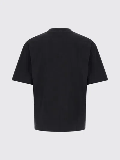 Off-white Black Oversized T-shirt With Contrasting Logo Lettering Print In Cotton Man