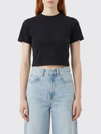 Thom Krom Cropped Seam Detail T-shirt In Black