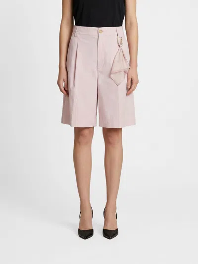 Darkpark Daniel Short Pants In Stretch Cotton Blend In Pink
