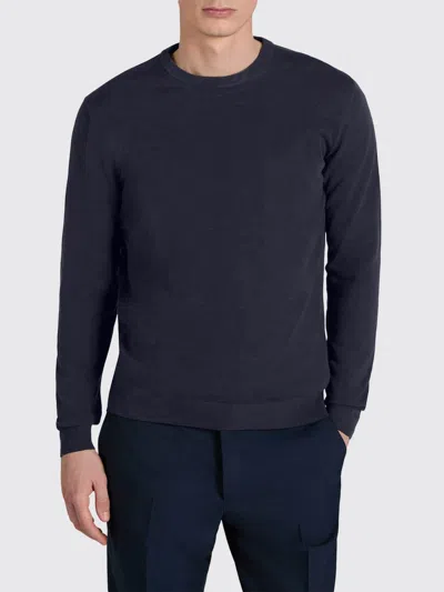 Zanone Knit Pullover Regular Fit Crew Neck In Blue
