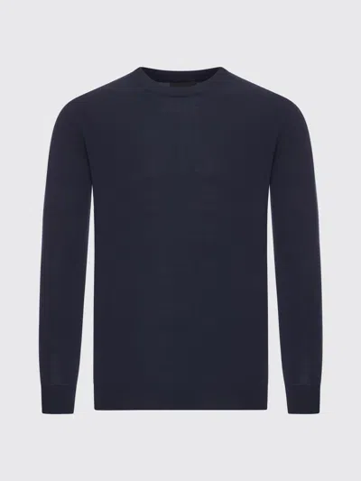 Zanone Knit Pullover Regular Fit Crew Neck In Blue