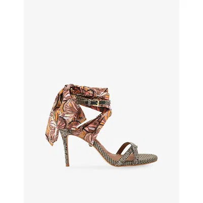Kurt Geiger Houndstooth-pattern Crystal-embellishment Sandals In Multi