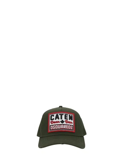 Dsquared2 Hat With Caten Patch In Green