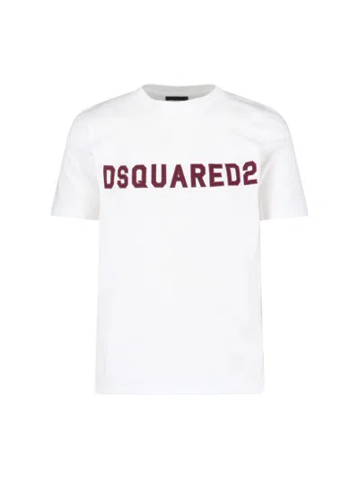 Dsquared2 Cool Football Crew Cotton T-shirt In White