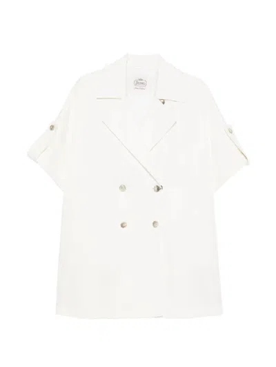Herno Double Breasted Over Jacket In White