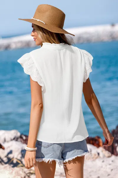 Cupshe Soft Life White Top In White