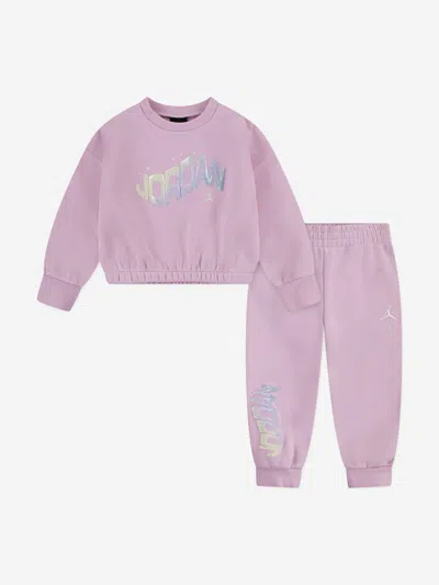 Jordan Girls Jumpman Club Bubble Fleece Tracksuit In Pink