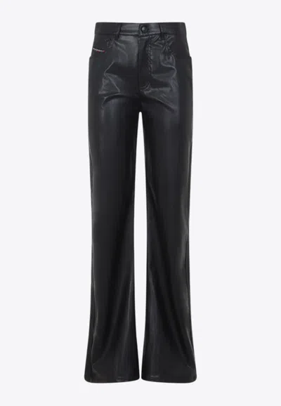Diesel Lumys Flared Leg High Waist Trousers In Black