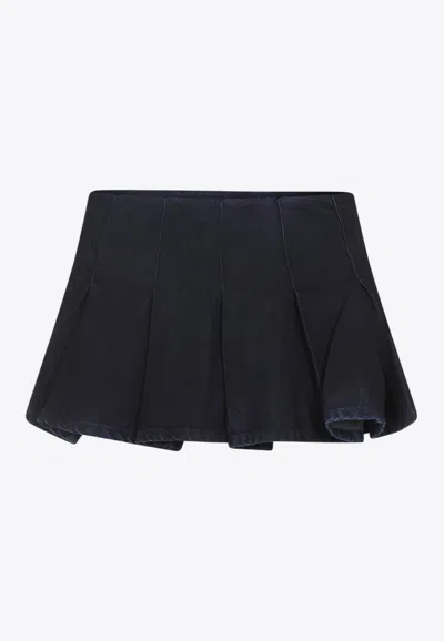 Diesel Shorts In Tencel Denim With Pleated Front In Blue