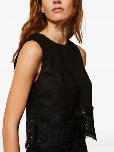 Twinset Lace-detail Top In Blue