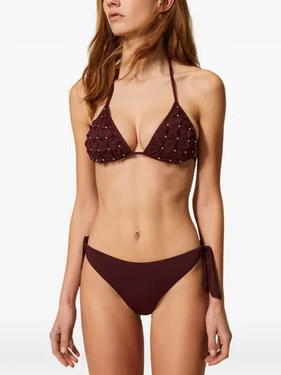 Twinset Triangle Bikini In Brown