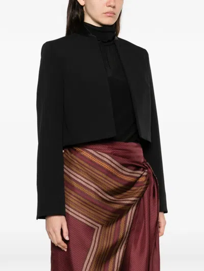 Max Mara Tesoro Satin-trim Jacket In Black