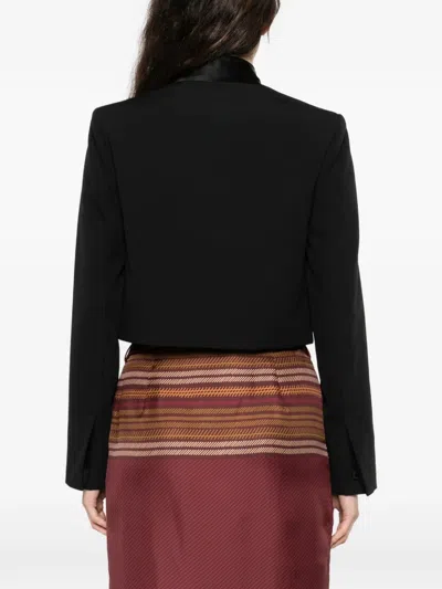 Max Mara Tesoro Satin-trim Jacket In Black