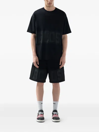 Gcds Man T-shirt Z0mlqc109j101 999b Band Logo Tonal Loose Ss T-shi Black In Black