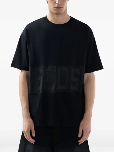 Gcds Man T-shirt Z0mlqc109j101 999b Band Logo Tonal Loose Ss T-shi Black In Black