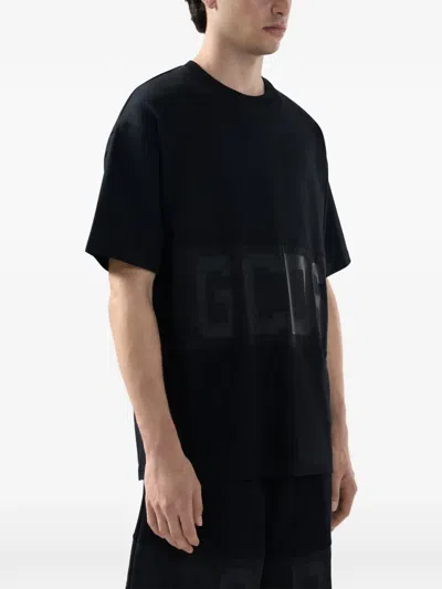 Gcds Man T-shirt Z0mlqc109j101 999b Band Logo Tonal Loose Ss T-shi Black In Black