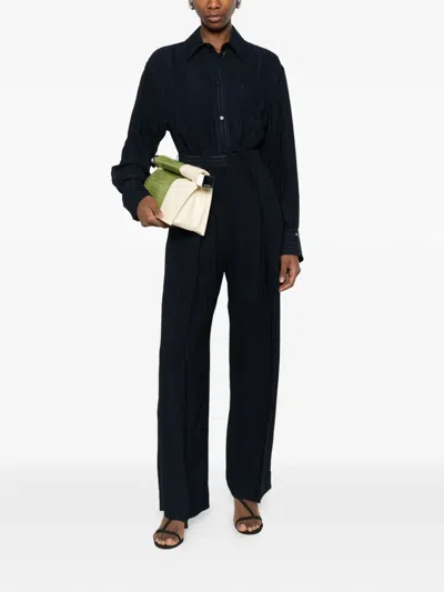 Victoria Beckham Stripe-pattern Shirt In Black