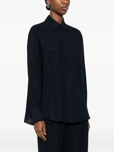 Victoria Beckham Stripe-pattern Shirt In Black