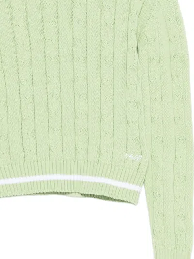 Msgm Cable-knit Striped Sweater In Neutral